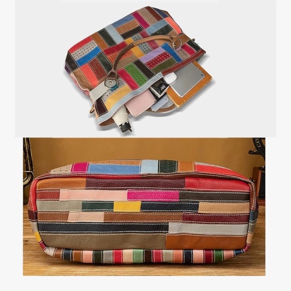 Colorful Patchwork Tote Bag - Picture 2 of 14